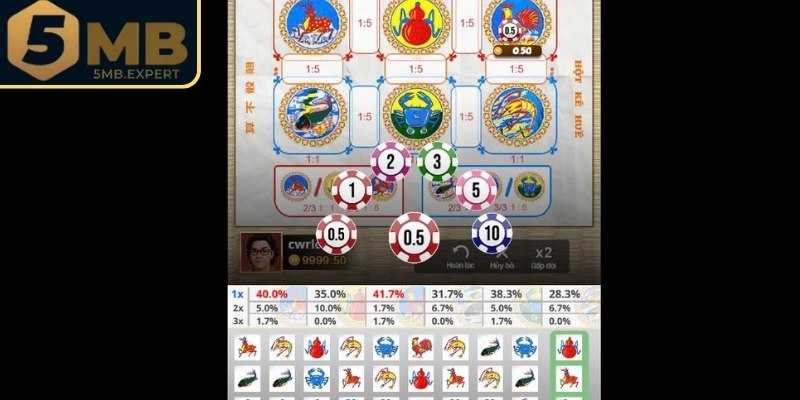Các bước chi tiết để đặt cược Bầu Cua 5MB