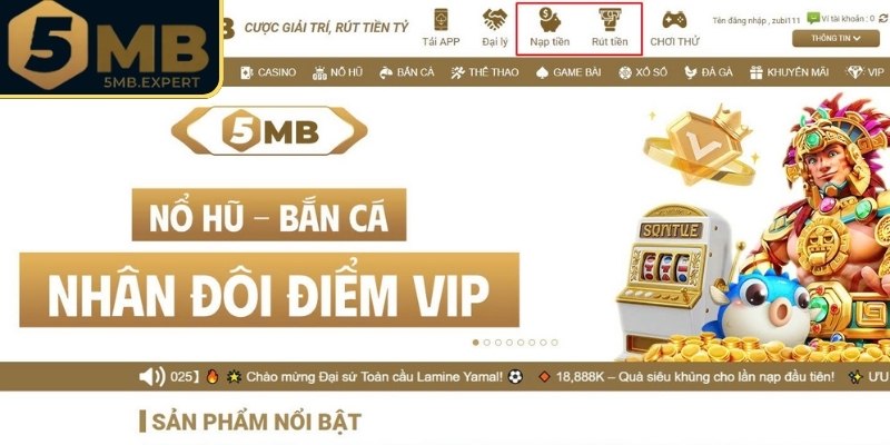 Các bước thực hiện nạp rút tiền 5MB hiệu quả 